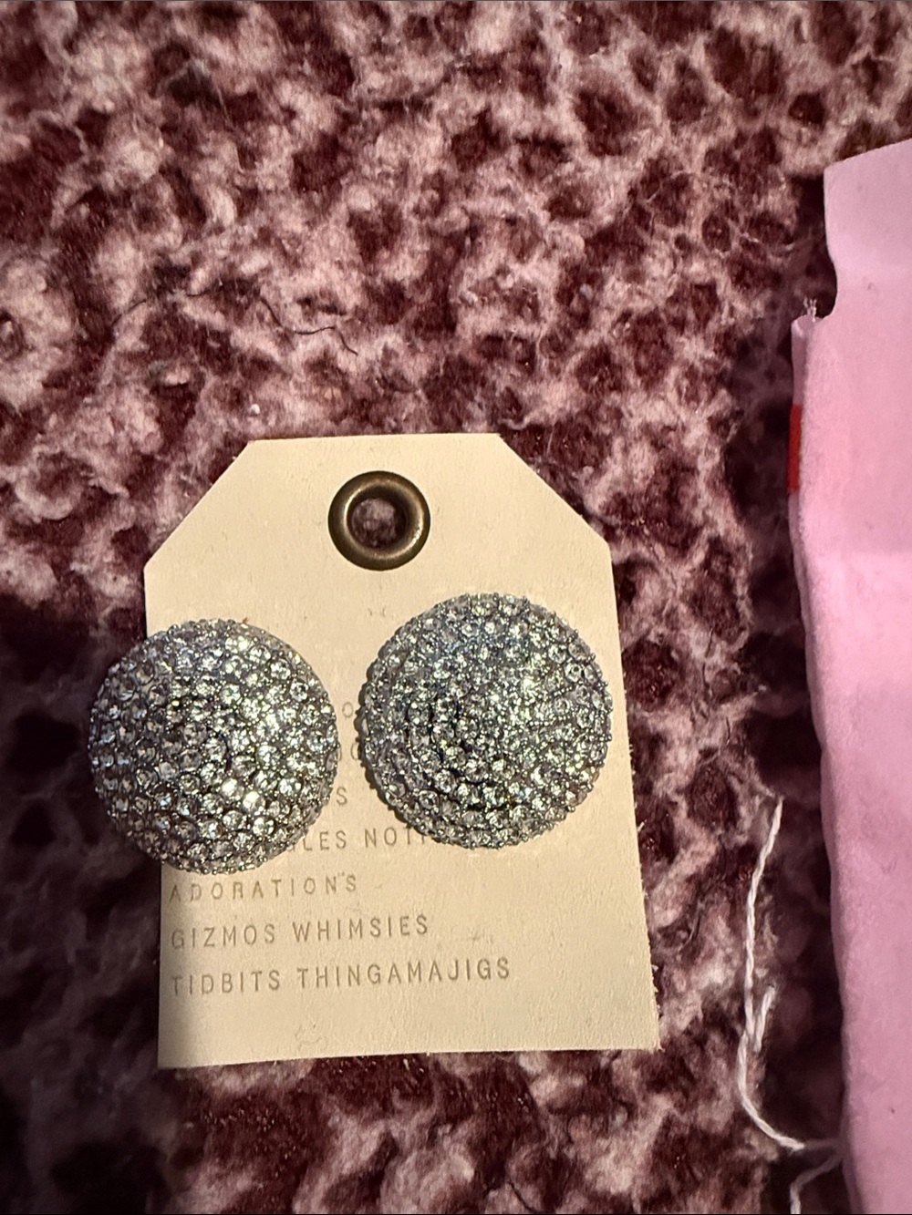 Anthropologie Silver Crystal Pavé Dome Studs